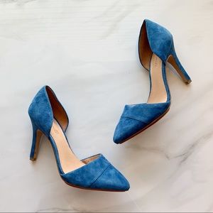 Madewell Suede Leather Blue Heels